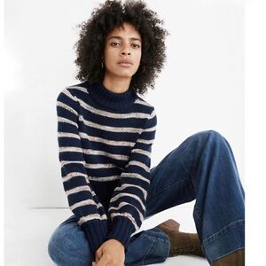 Madewell striped mock neck sweater